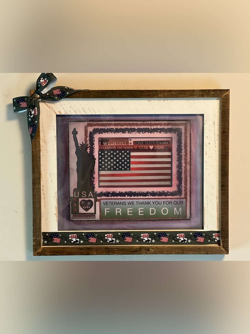 Patriotic USA Freedom Wall Art - Red, White & Blue